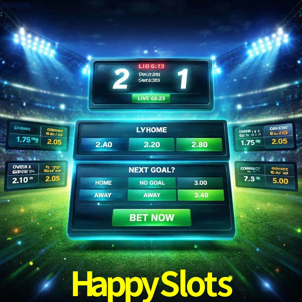 Vista de apuestas en vivo HappySlots durante un partido en curso